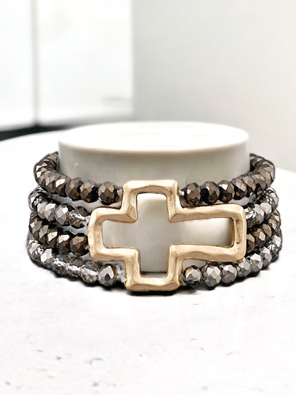Renewed Faith Bracelet, Hematite & Gold