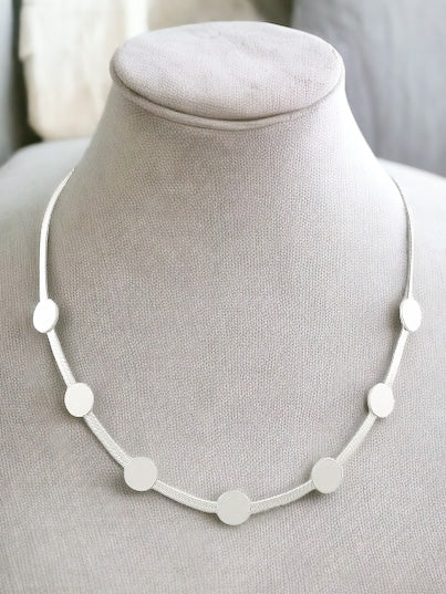 Doing My Best Necklace, Matte Silver