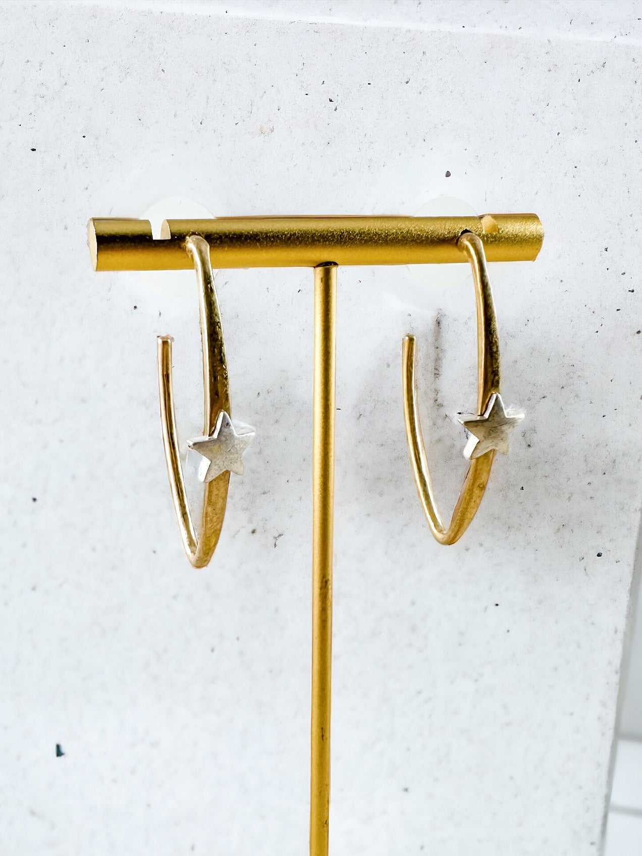 Shooting Stars Hoops, Worn Gold