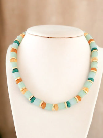 Bayside Beaded Necklace, Mint