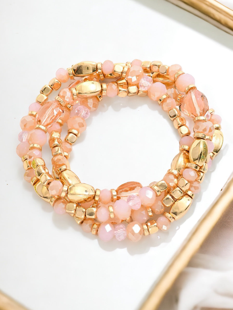 Eternal Loop Bracelet Set, Pink