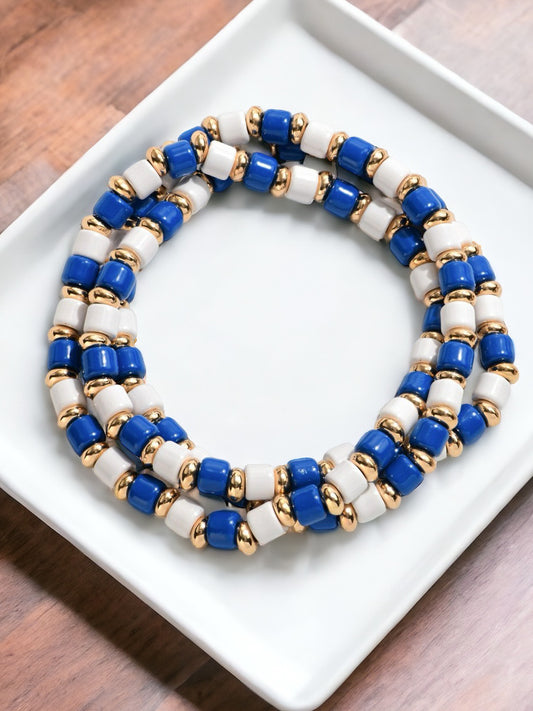 Double Take Bracelet Set, Blue & White