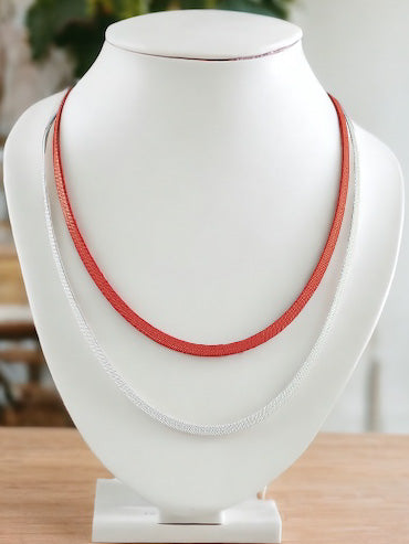 Dual Shine Necklace, Red & White