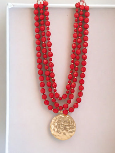 Cascade of Light Necklace, Red