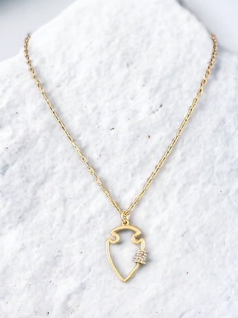 Arrowhead Spark Necklace, Gold