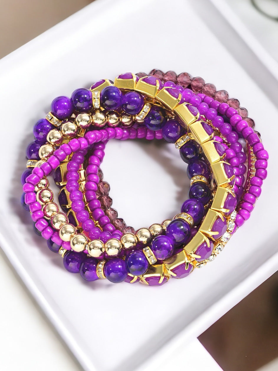 To the Moon Bracelet Set, Purple