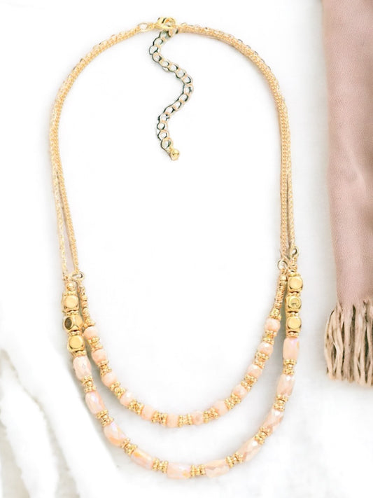 Golden Dusk Necklace, Blush