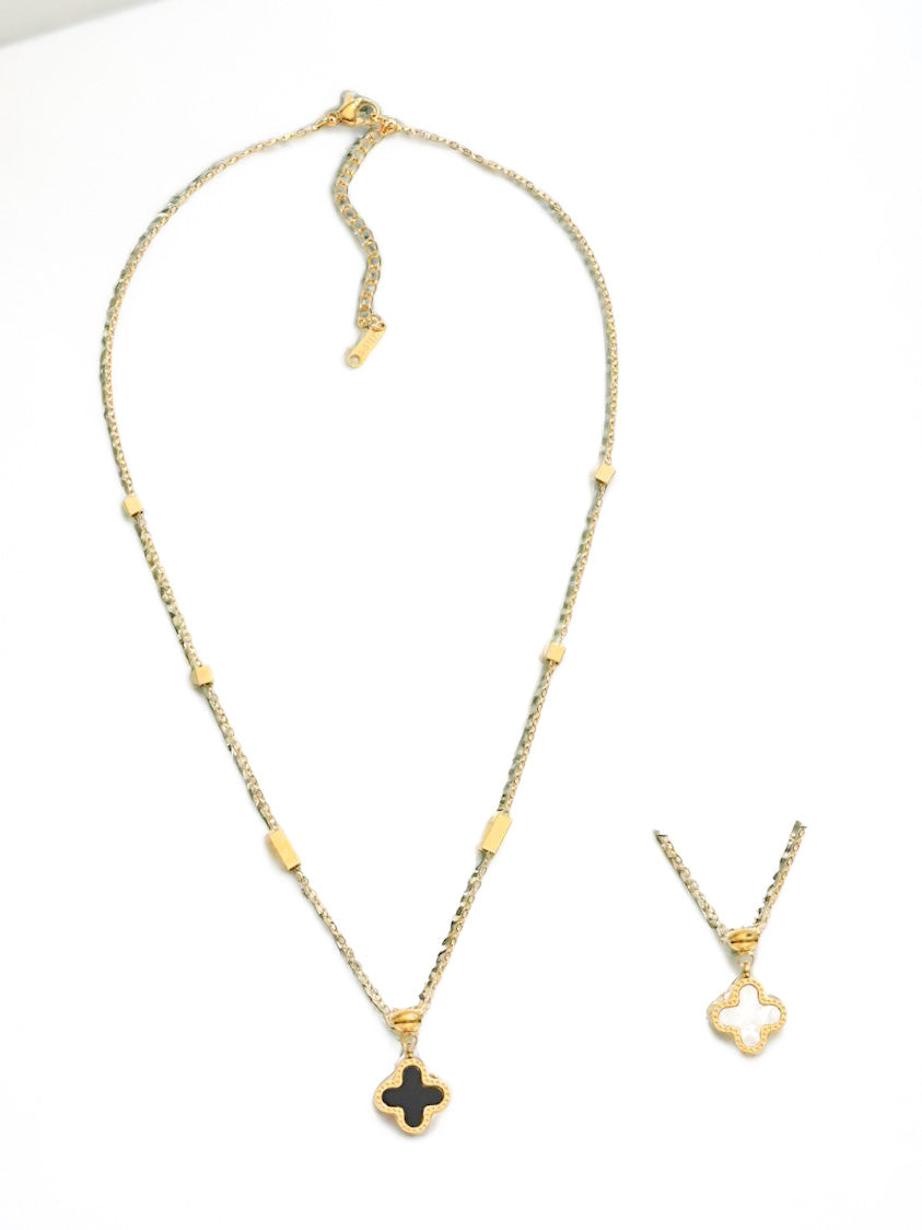 Day & Night Charm Necklace, Gold