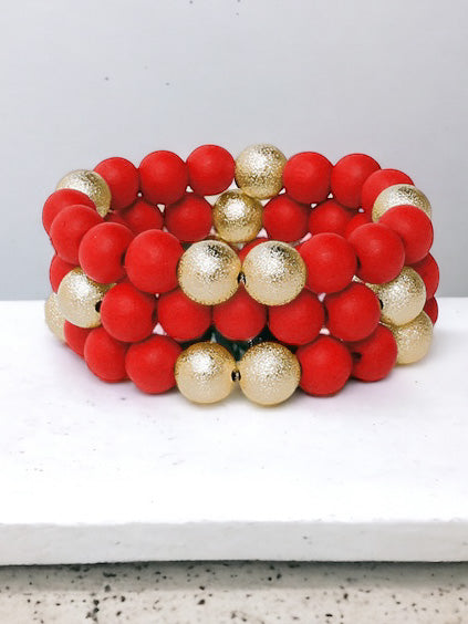 Fizz & Spark Bracelet Set, Red