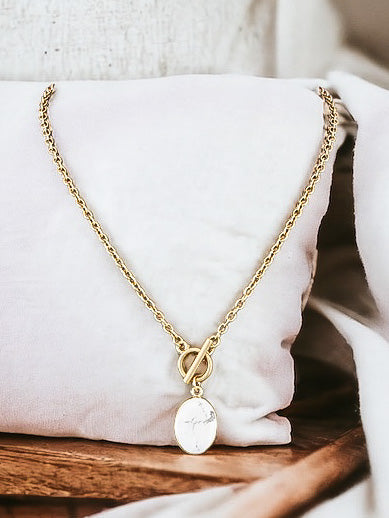 Hear Me Out Necklace, White Howlite