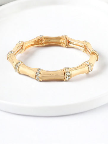 Bamboo & Bling Bracelet, Gold