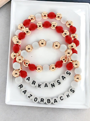 Game Day Friendship Bracelet Set, Arkansas