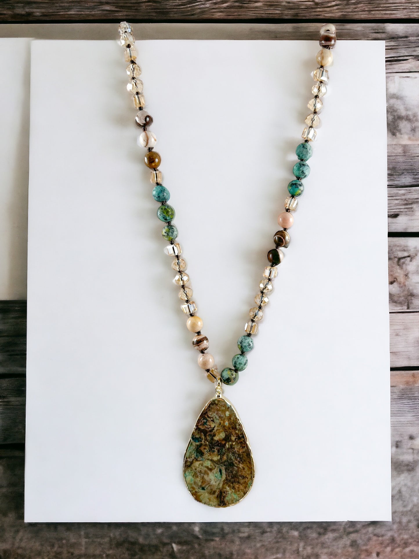 Moss & Marble Necklace, Earth