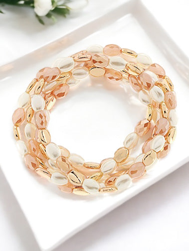 Midnight Glow Bracelet Set, Cream