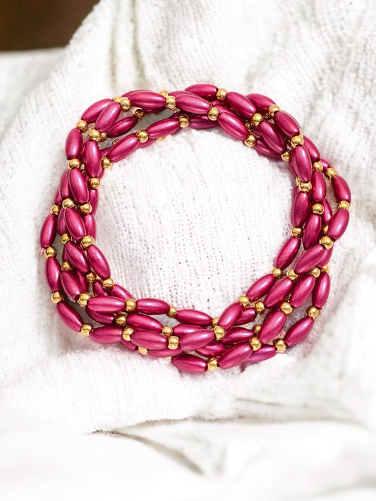 Aurora Wrap Bracelet Set, Pink