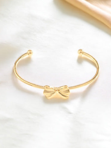 Dainty Bow Cuff Bracelet, Gold