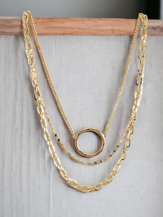 Full Circle Necklace, Gold