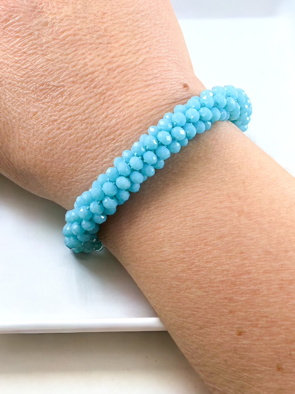 Luxe Cluster Bracelet, Sky Blue