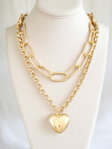 Chains of Love Necklace, Gold