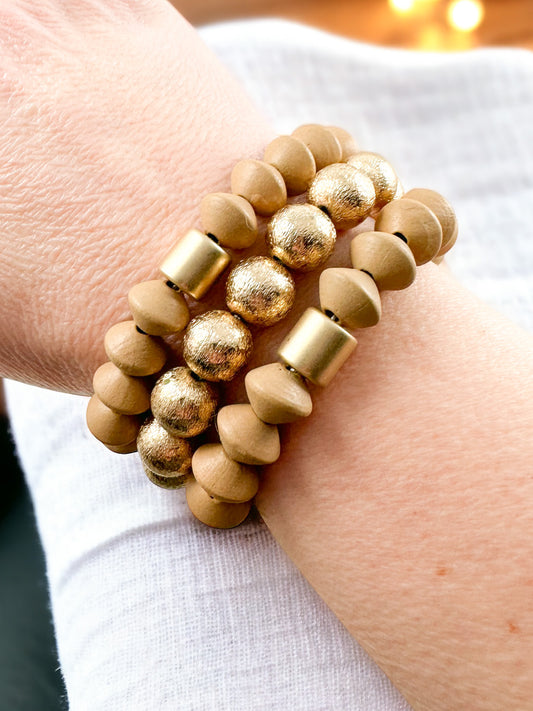 Gilded Earth Bracelet Set, Taupe