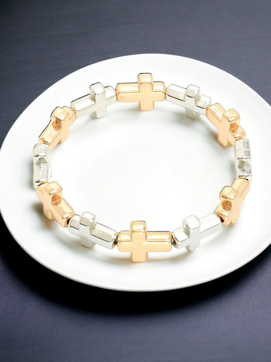 Unshaken Bracelet, Silver & Gold