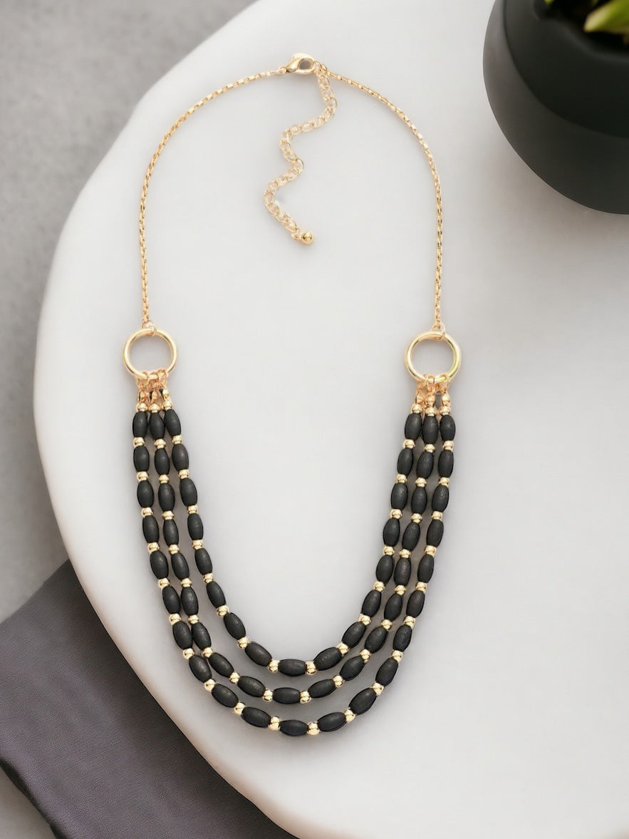 Timeless Tiers Necklace, Black