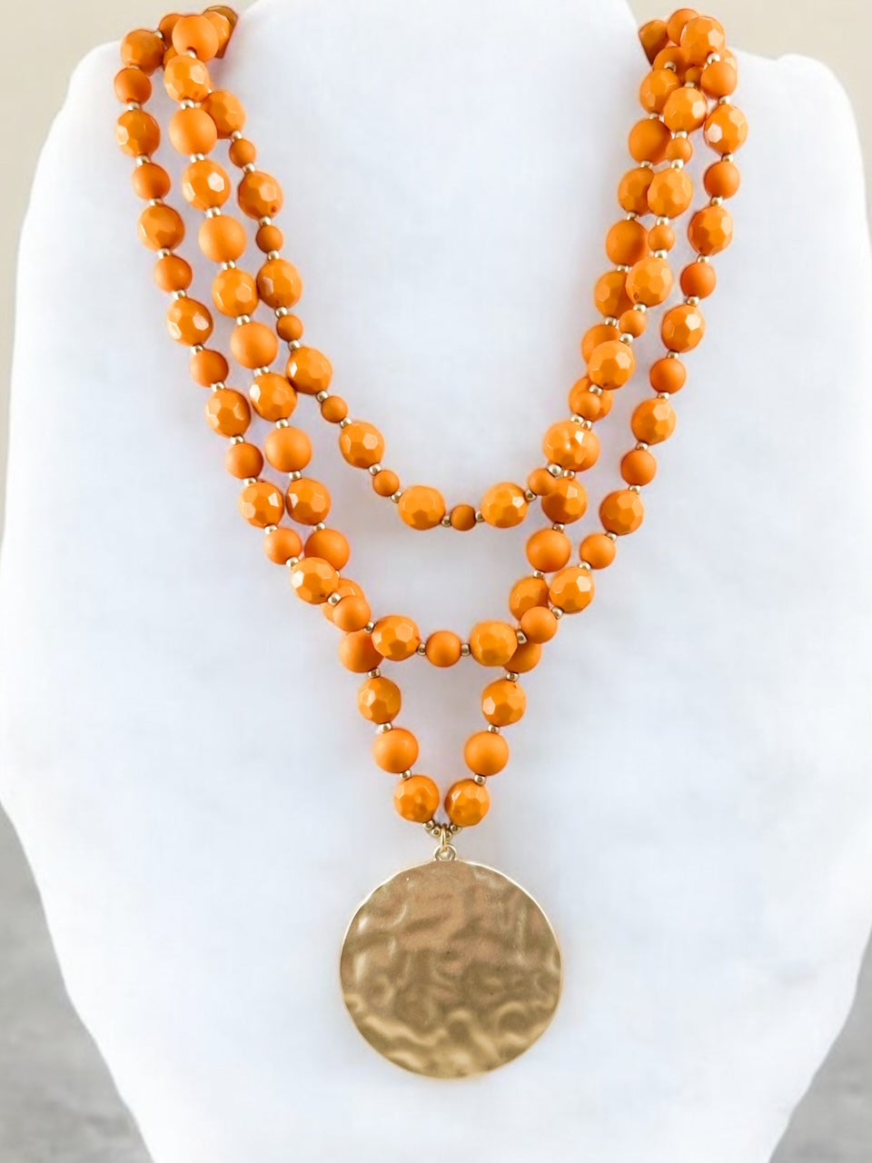 Cascade of Light Necklace, Spiced Orange