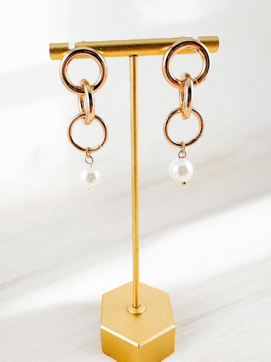 Chain Reaction Earrings, Gold
