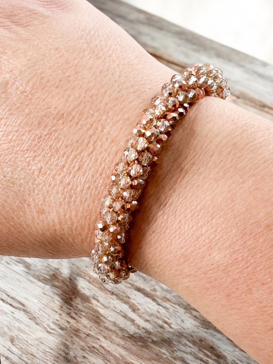 Luxe Cluster Bracelet, Rose Gold