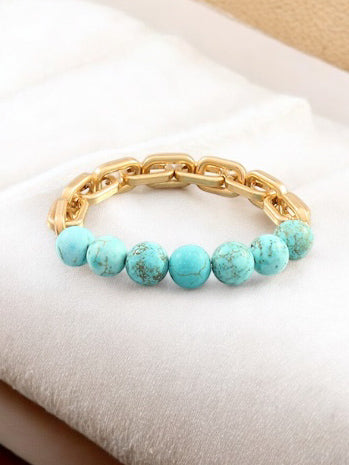 Sierra Link Bracelet, Turquoise & Gold