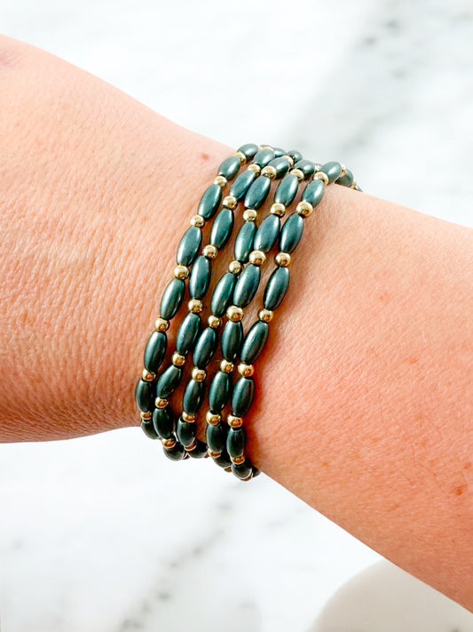 Aurora Wrap Bracelet Set, Green