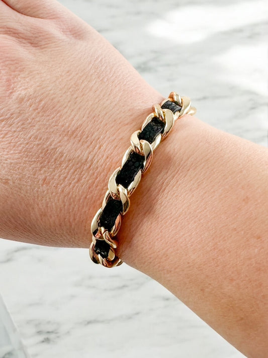 Chain & Hide Bracelet, Black