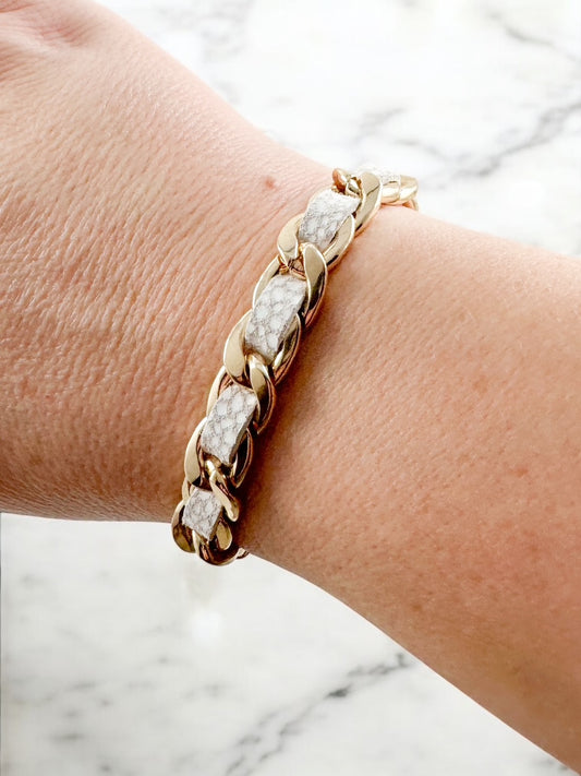 Chain & Hide Bracelet, White