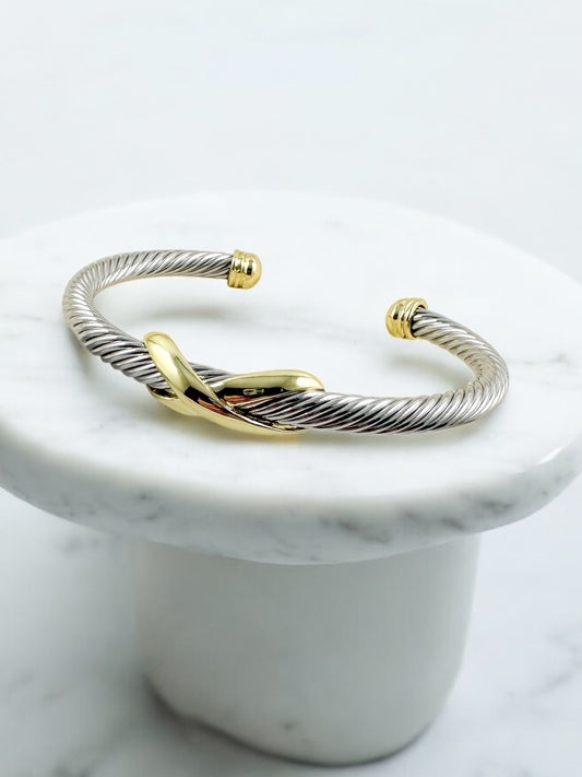 Crossed Path Cuff Bracelet