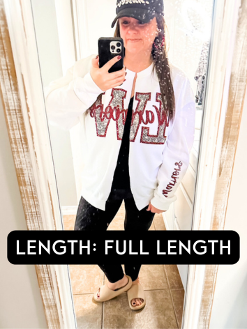 Sideline Split Sweatshirt Cardigan--PREORDER, CUSTOMIZEABLE