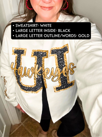 Sideline Split Sweatshirt Cardigan--PREORDER, CUSTOMIZEABLE