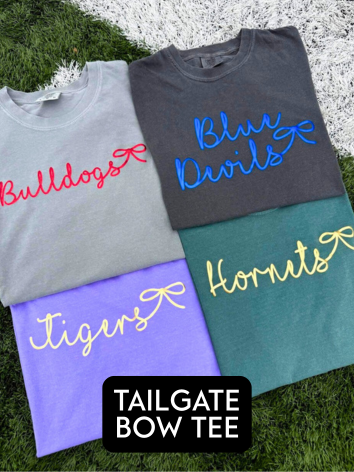Tailgate Bow Tee--CUSTOMIZEABLE, PREORDER