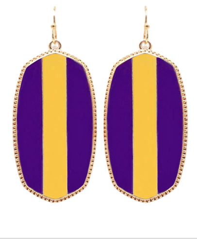 On the Scene Earrings, Purple & Yellow