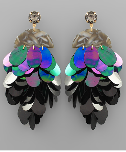 Midnight Mermaid Earrings, Black