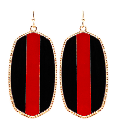 On the Scene Earrings, Red & Black