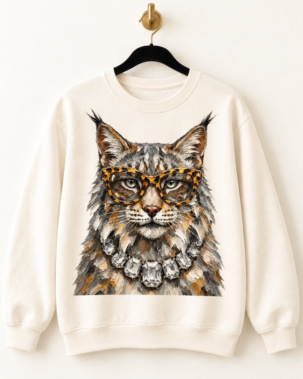 Cream Bougie Wildcat tee styled with jeans, a black jacket, cream sneakers, and a red crossbody bag.
