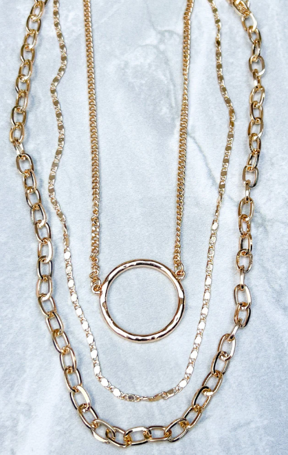 Full Circle Necklace, Gold