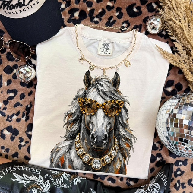 Bougie Bronco mascot graphic tee flat lay