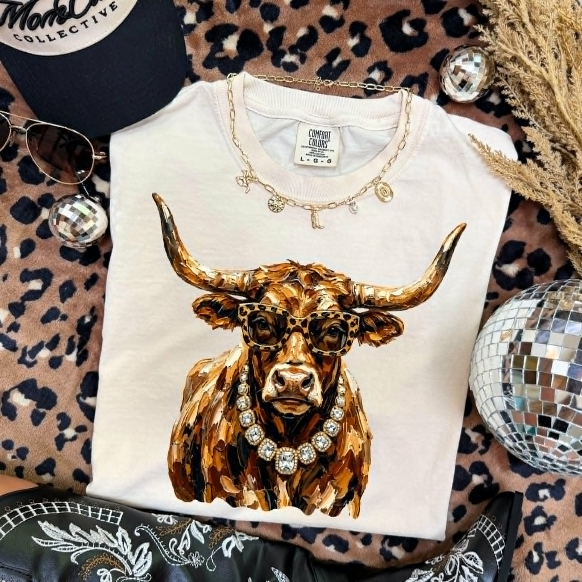 Bougie Longhorn mascot graphic tee flat lay