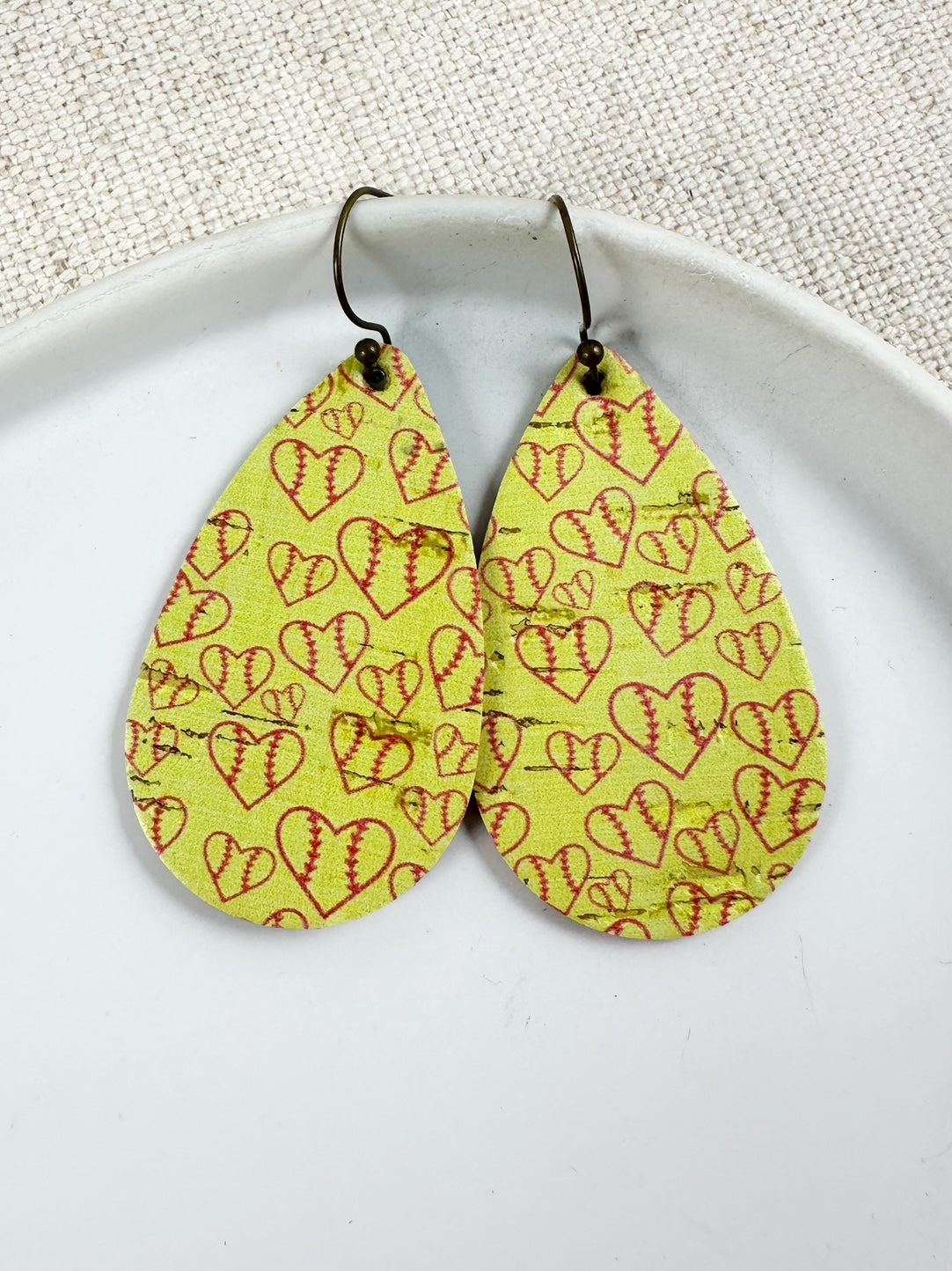 Softball Sweetheart Earrings | Medium Oak