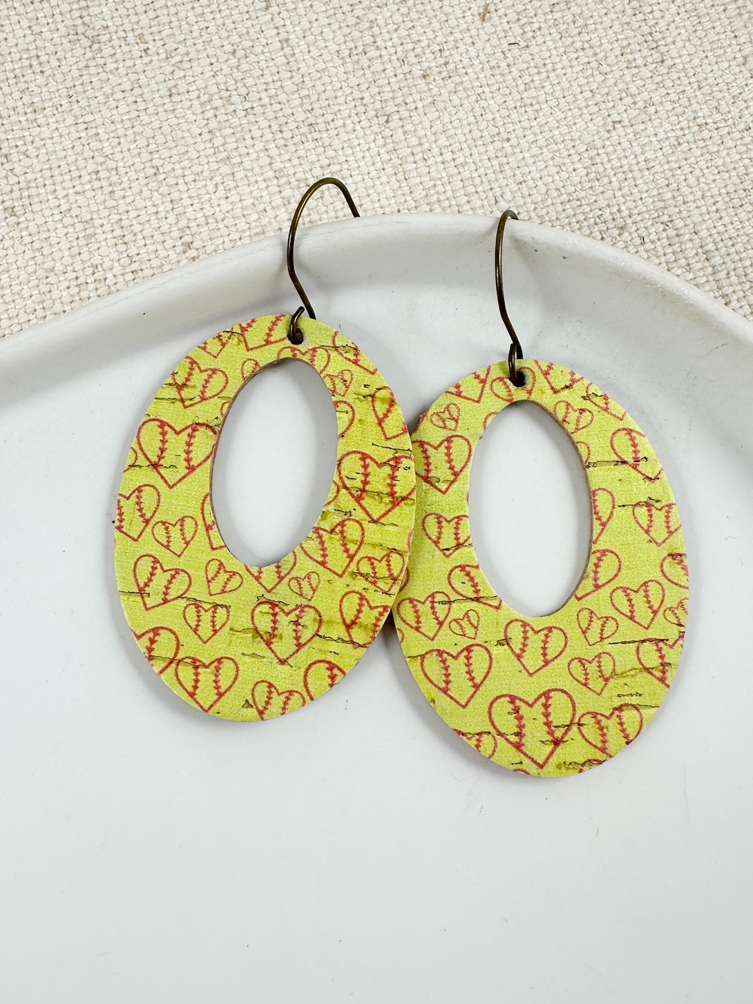 Softball Sweetheart Earrings | Small Walnut