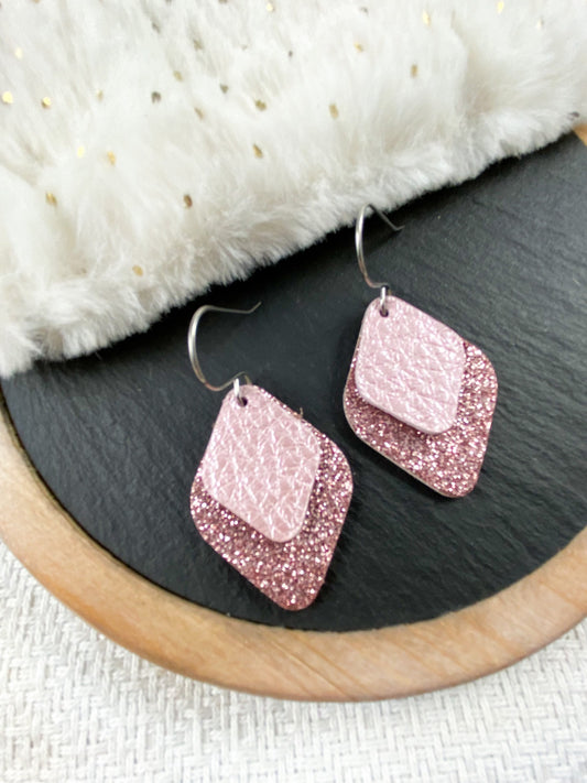 Pink Stacked Diamonds