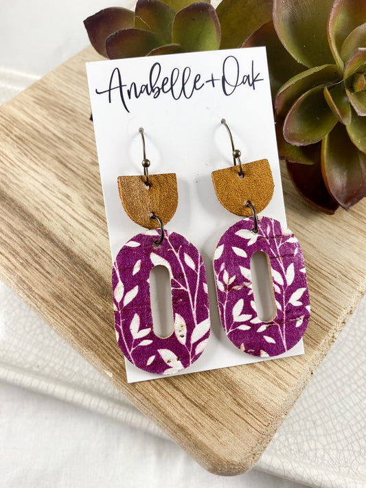 Magenta Floral Hoops