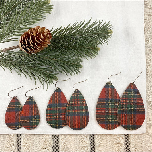 Christmas Plaid Teardrops