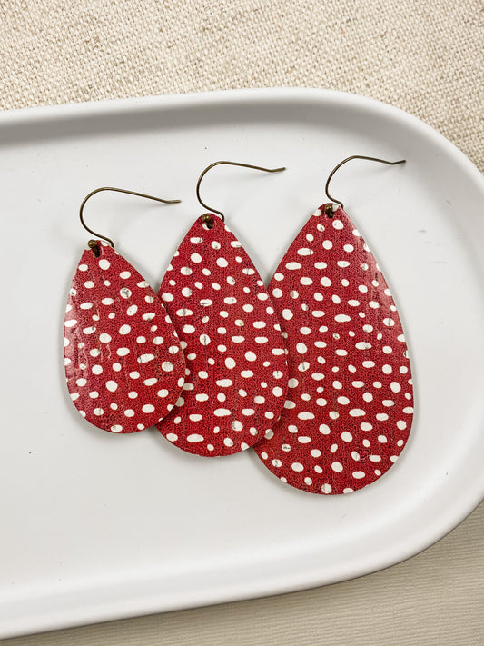 Red & White Polka Dot Teardrops